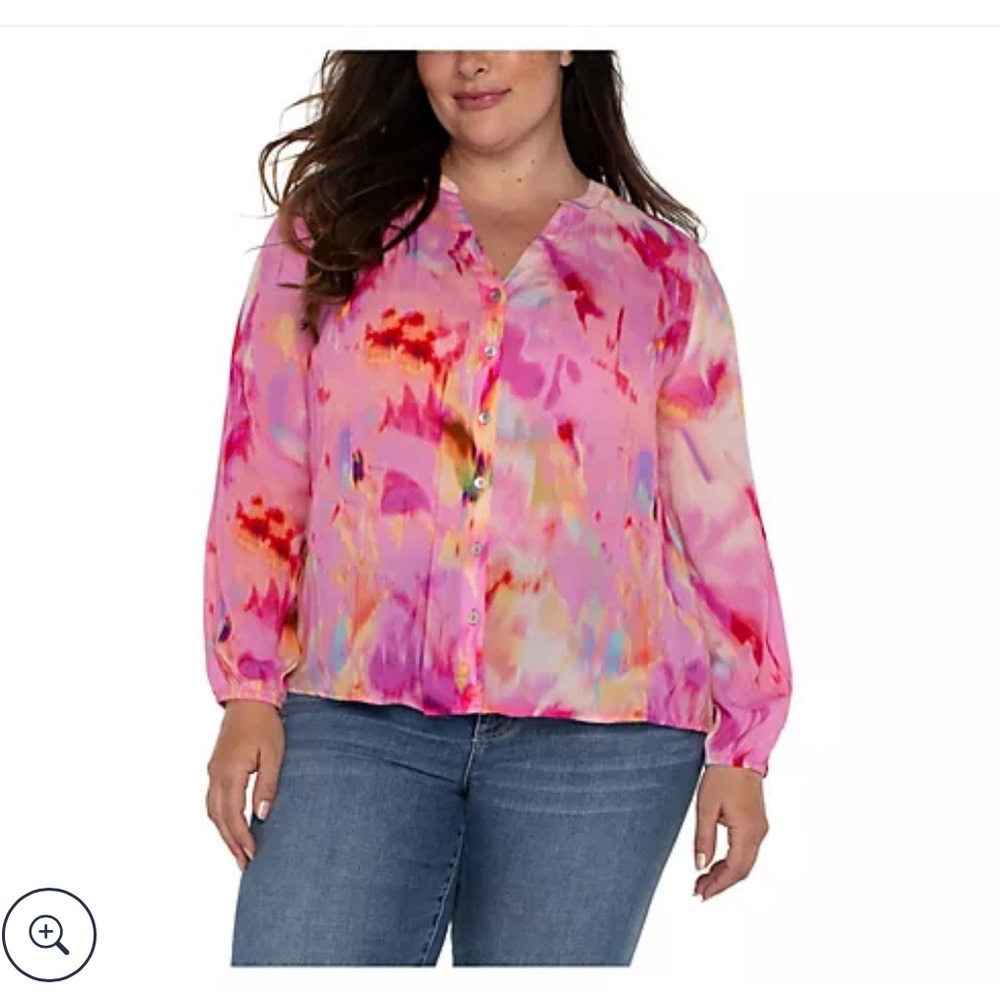 Liverpool Los Angeles watercolor button up